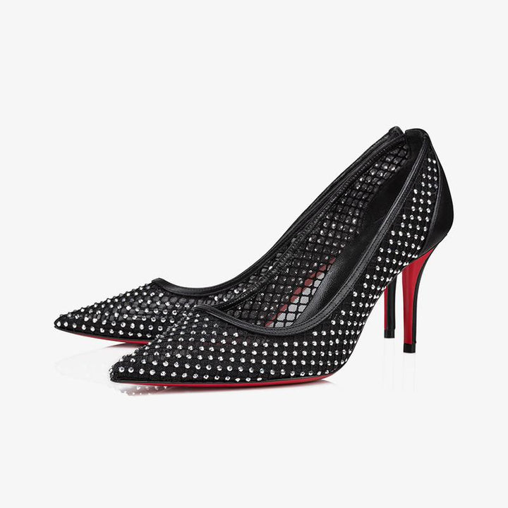Unique Black Mesh Pumps and Strass - ARNO CONTI