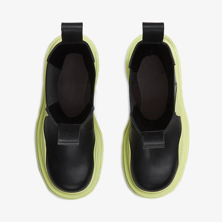 Black/Fruit Green Chelsea Boots - Arno Conti Shoe