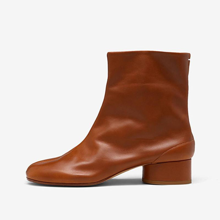 Vegetable-Tanned Leather Tabi Split-Toe Ankle Boots - Arno Conti Shoe