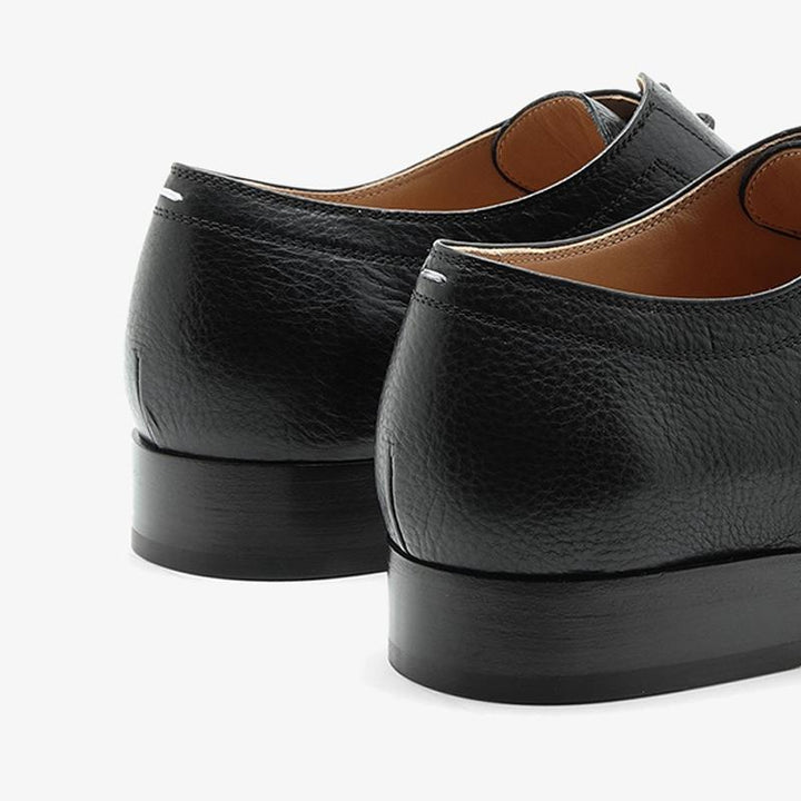 Comfortable Black Split-toe Laced Brogue Shoes - Arno Conti Shoe