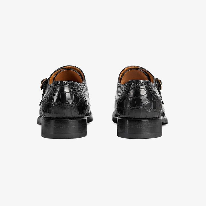 Genuine Crocodile-Embossed Leather Loafers - Arno Conti Shoe