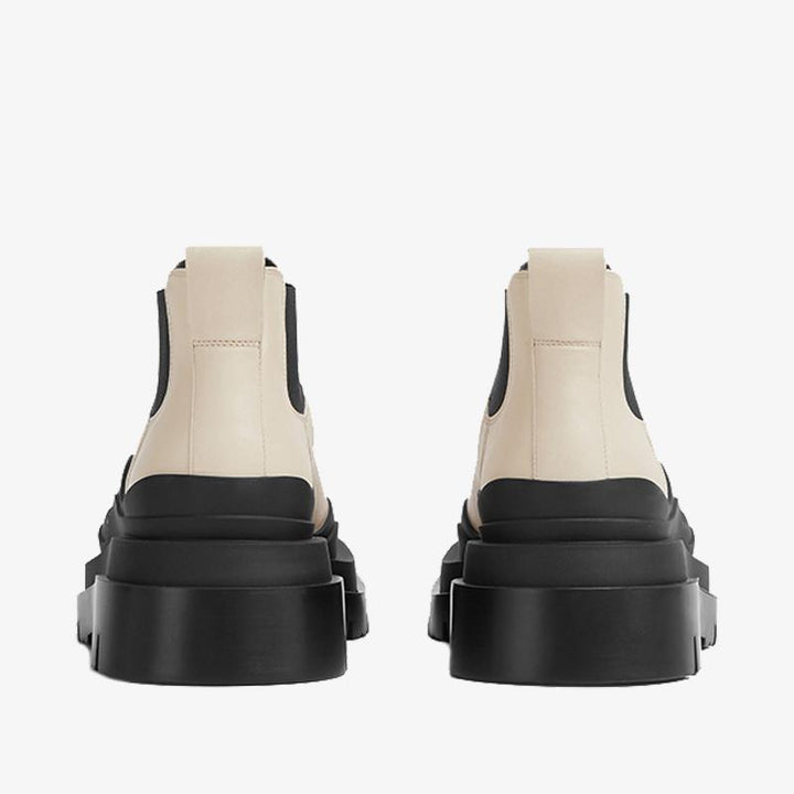 Black/White Cropped Chelsea Boots - Arno Conti Shoe