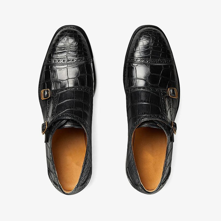 Genuine Crocodile-Embossed Leather Loafers - Arno Conti Shoe