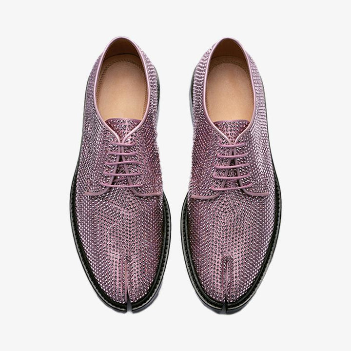 Split-toe Rhinestone Lace-up Shoes - Arno Conti Shoe