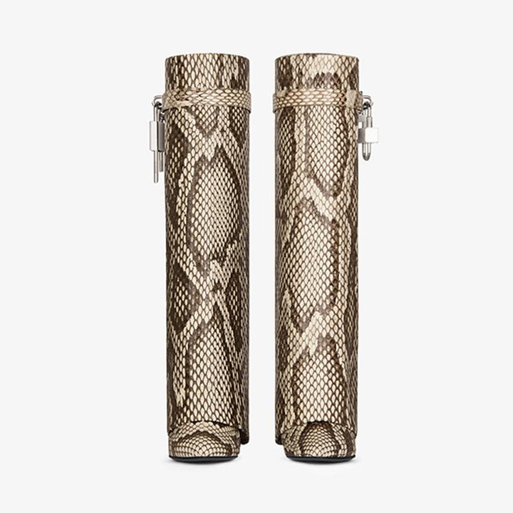 Multi-Color Python Leather High Boots - Arno Conti Shoe