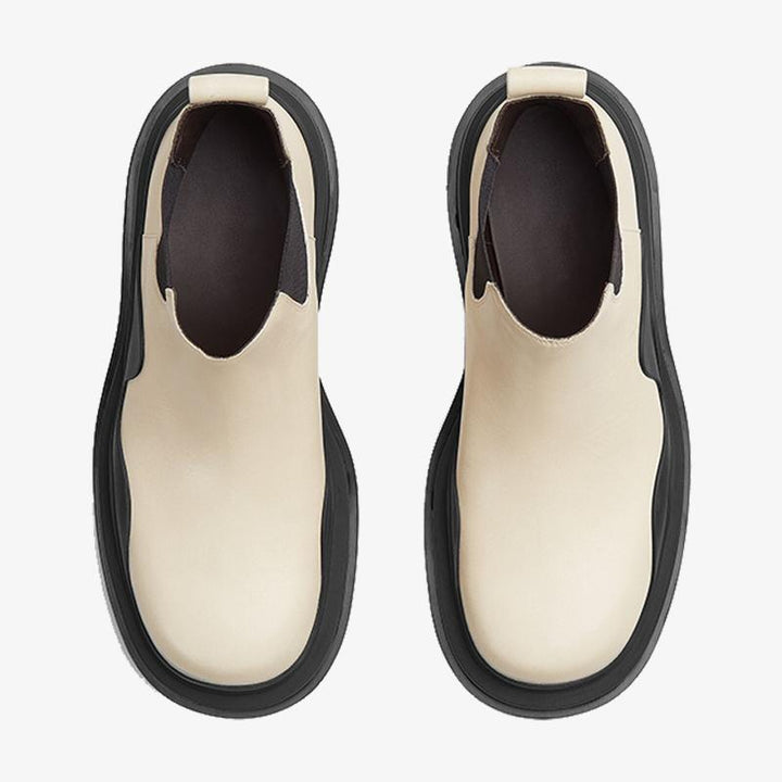 Black/White Cropped Chelsea Boots - Arno Conti Shoe