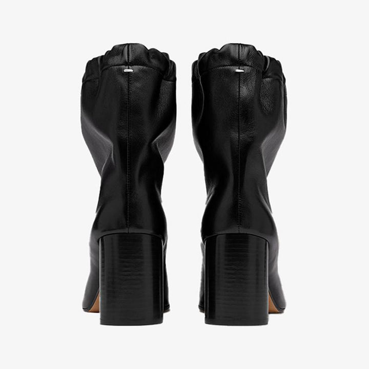 Black Drawstring Split-Toe Boots Women's - Arno Conti Shoe