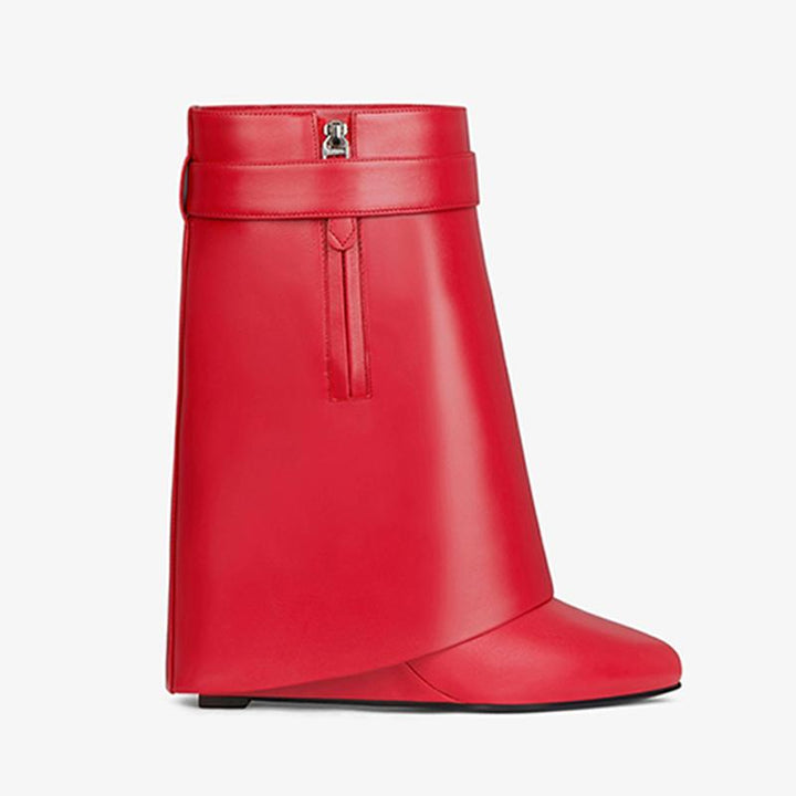 Refined Red Smooth Calfskin Ankle Boots - Arno Conti Shoe