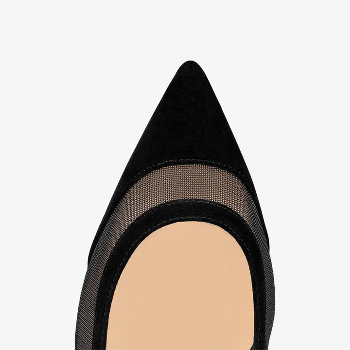 Black Suede Heel Pump - ARNO CONTI