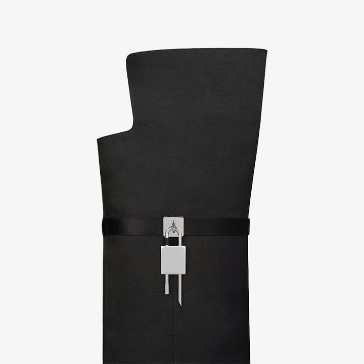 Sleek Black Satin Over-the-Knee Boots - Arno Conti Shoe