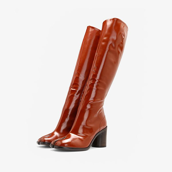 Brushed Leather Knee-High Riding Boots - Arno Conti Shoe