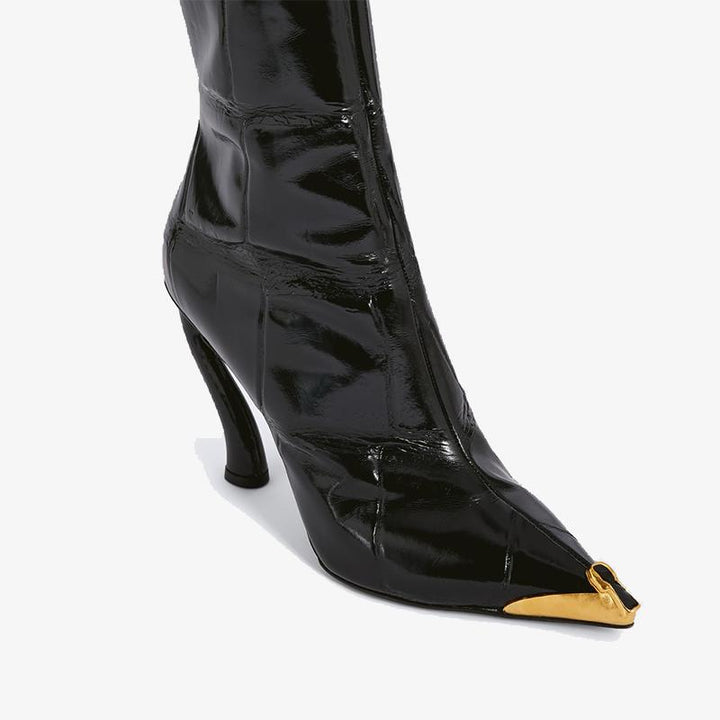 Black Patent Ankle Boots - Arno Conti Shoe