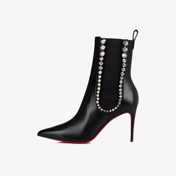 Silver Spikes Ankle Boot - ARNO CONTI