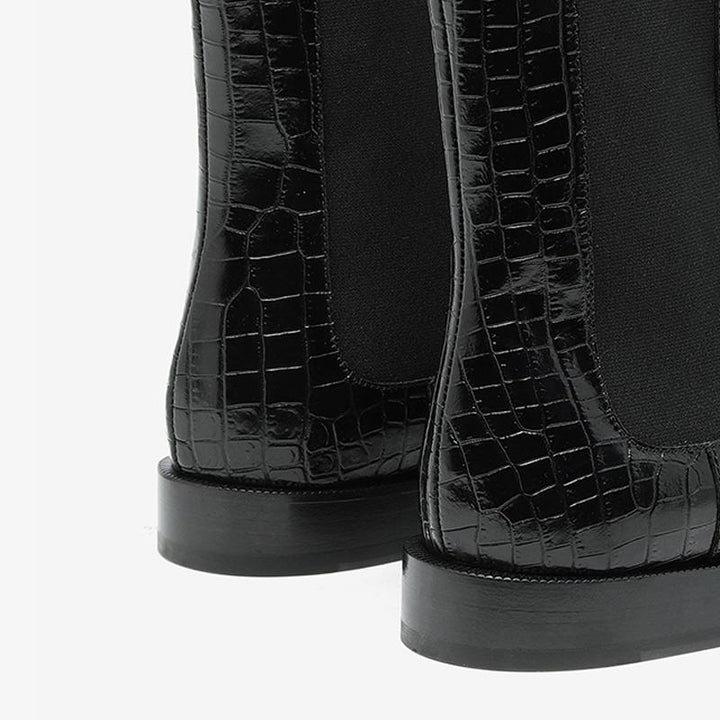 Calf Leather Split-toe Boots with Elastic Inserts - Arno Conti Shoe