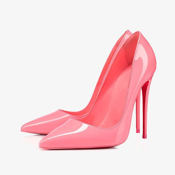 Pink Glossy Patent Leather Pointy Pump - ARNO CONTI