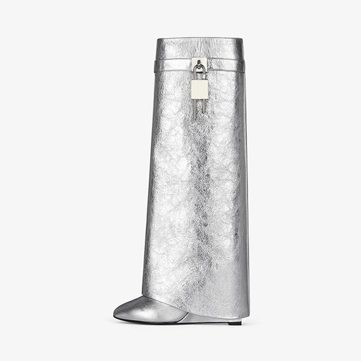 Sleek Silvery High Boots - Arno Conti Shoe