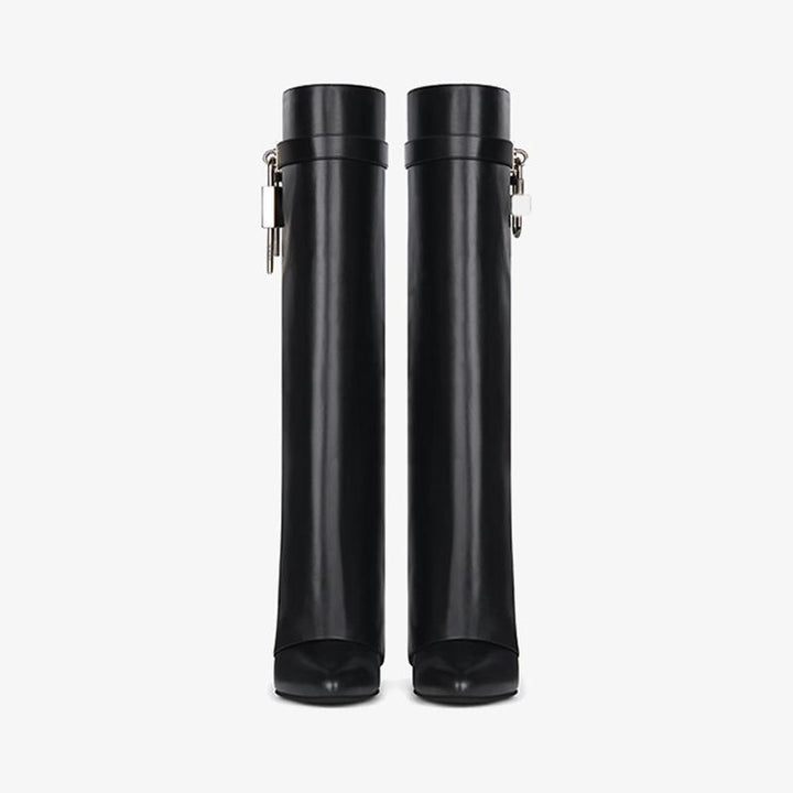 Sleek Black Slip-On High Boots - Arno Conti Shoe