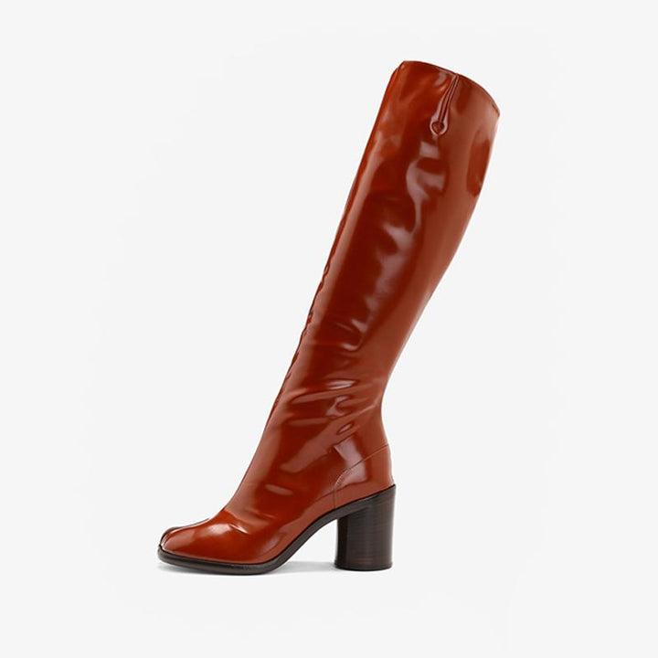 Brushed Leather Knee-High Riding Boots - Arno Conti Shoe