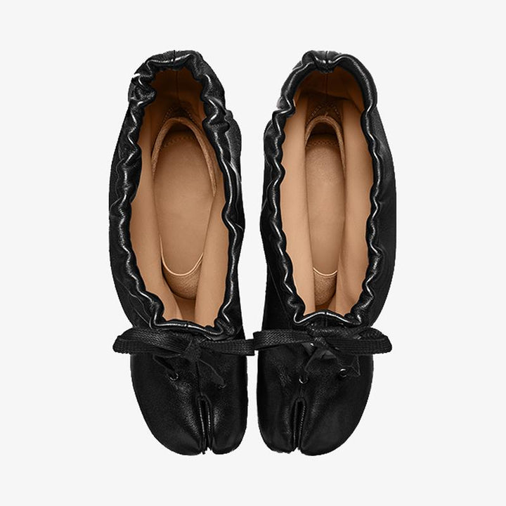 Black Drawstring Split-Toe Boots Women's - Arno Conti Shoe