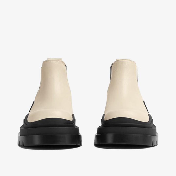 Black/White Cropped Chelsea Boots - Arno Conti Shoe