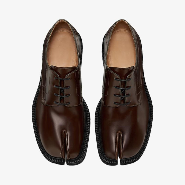 Brown Split-toe Laced Low-top Ankle Boots - Arno Conti Shoe