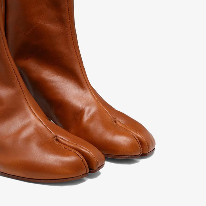 Vegetable-Tanned Leather Tabi Split-Toe Ankle Boots - Arno Conti Shoe