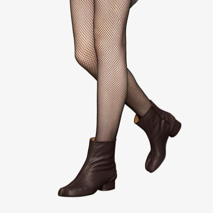 Soft Leather Split-Toe Ankle Boots - Arno Conti Shoe