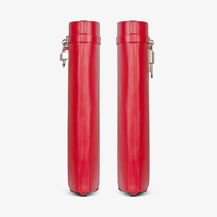 Polished Red Smooth Calfskin High Boots - Arno Conti Shoe