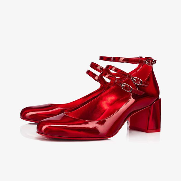 Patent Leather Pumps with Choker 60mm - ARNO CONTI