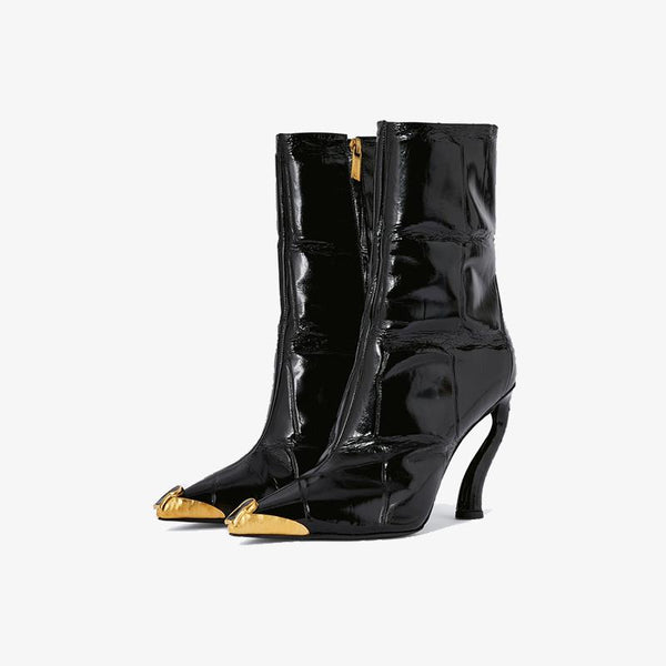 Black Patent Ankle Boots - Arno Conti Shoe