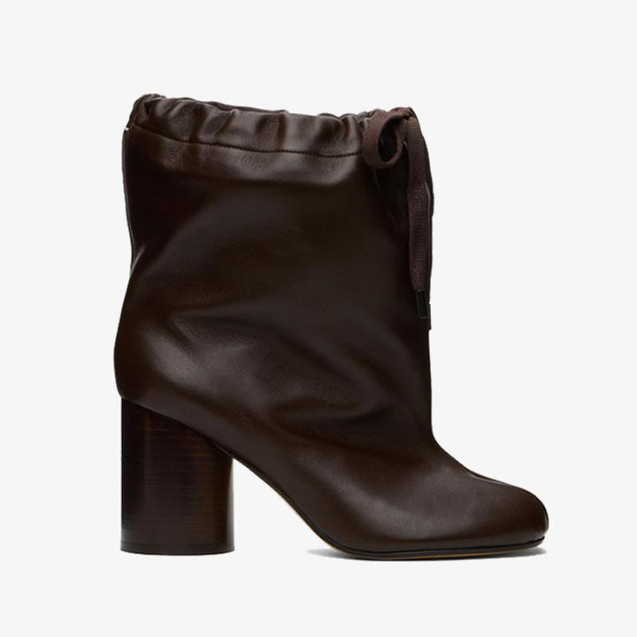 Brown Drawstring Split-Toe Boots Women's - Arno Conti Shoe