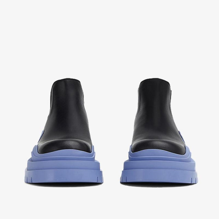Black/Blue Cropped Chelsea Boots - Arno Conti Shoe