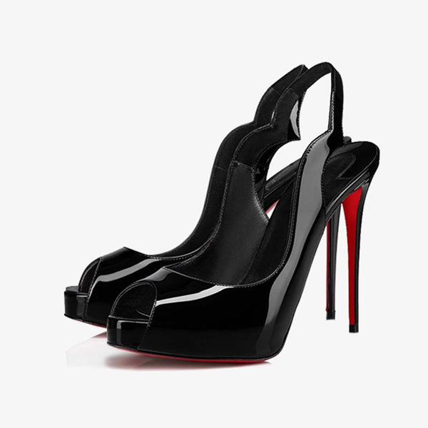 Black Patent Leather Stiletto - ARNO CONTI