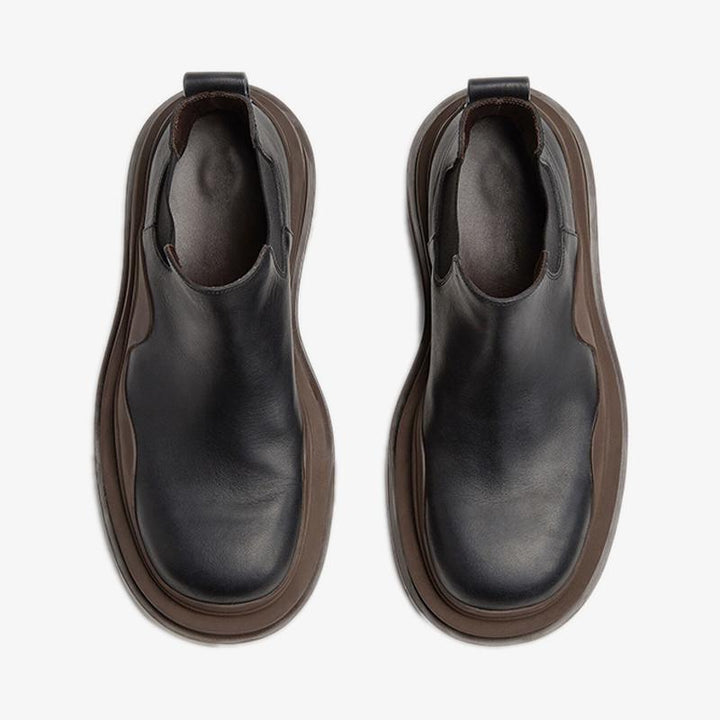 Black/Brown Cropped Chelsea Boots - Arno Conti Shoe