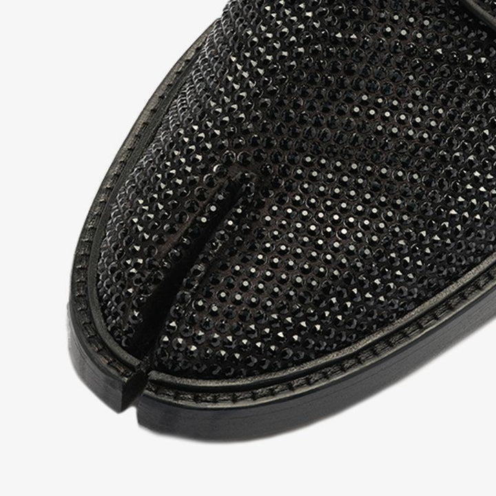 Split-toe Laced Rhinestone-Embellished Shoes - Arno Conti Shoe