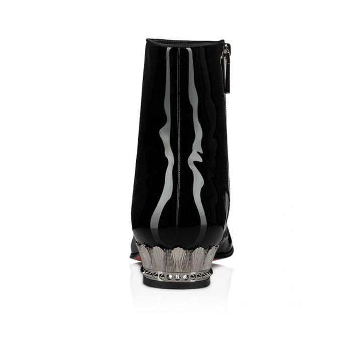 Black Patent Leather Spikes Boot - ARNO CONTI