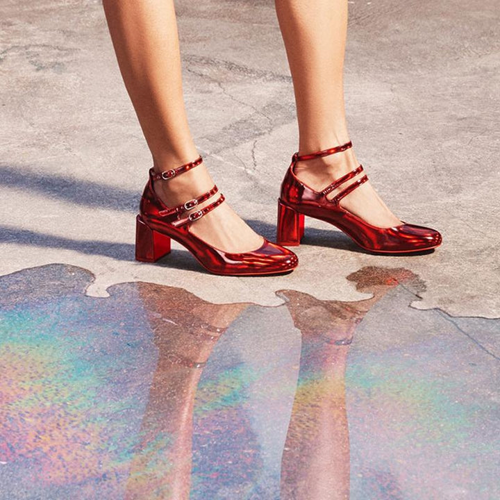 Patent Leather Pumps with Choker 60mm - ARNO CONTI