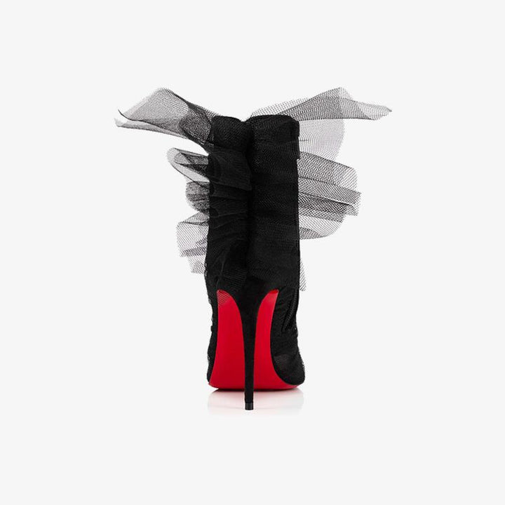 Black Tulle Boot with Winged Design - ARNO CONTI