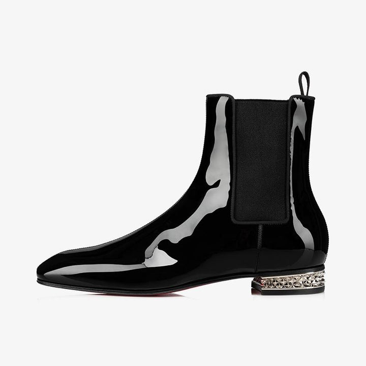 Black Patent Leather Chelsea Boot - ARNO CONTI